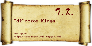 Tánczos Kinga névjegykártya